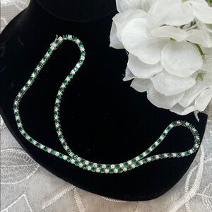 Emerald and Silver Necklace